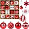 Red and White Christmas Balls Ornaments - 42pcs Christmas Tree Decorations, Shatterproof Christmas Ornaments, Hanging Christmas Ornaments Decorations for Christmas Tree(Multi Color #10)